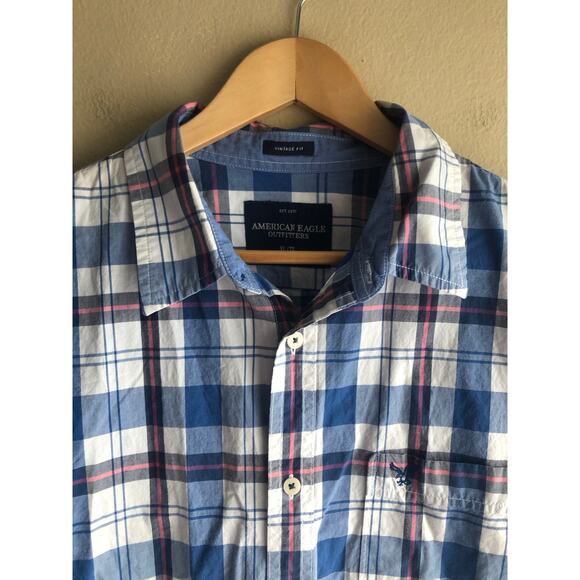 American Eagle Outfitter Men Button Up Shirt Size XL Multi Color - Picture 2 of 9